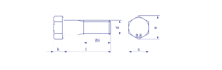 DIN 931 (ISO 4014) 8.8