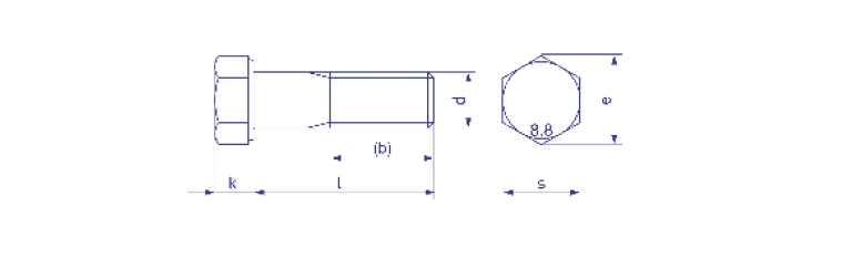 DIN 931 (ISO 4014) 8.8