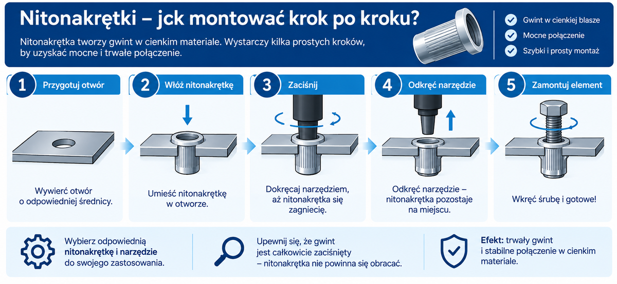 Nitonakrętki – jak montować krok po kroku?