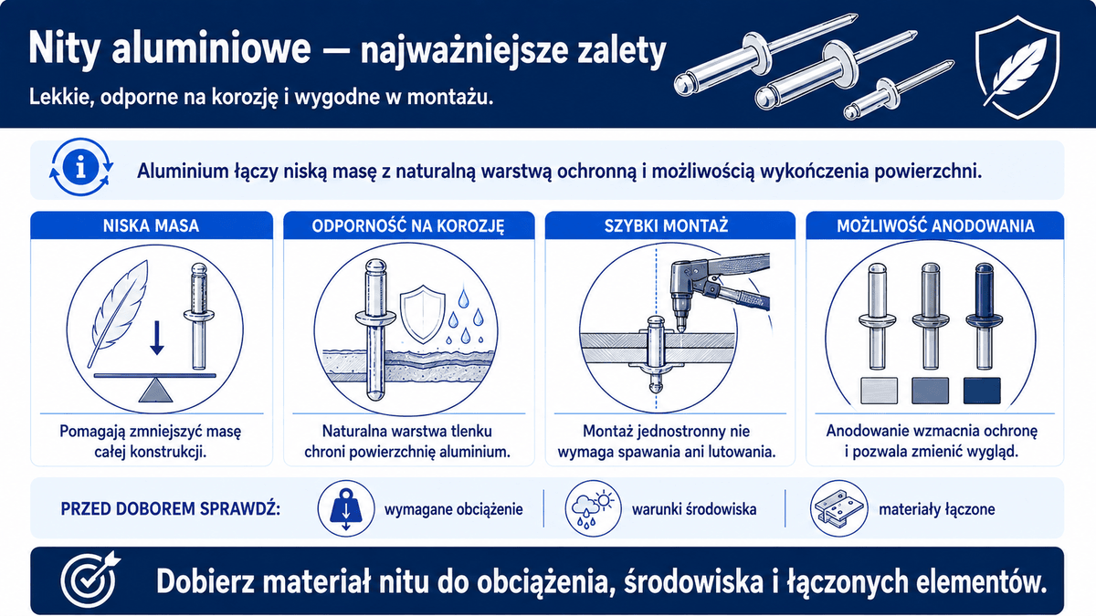 Zalety nitów aluminiowych