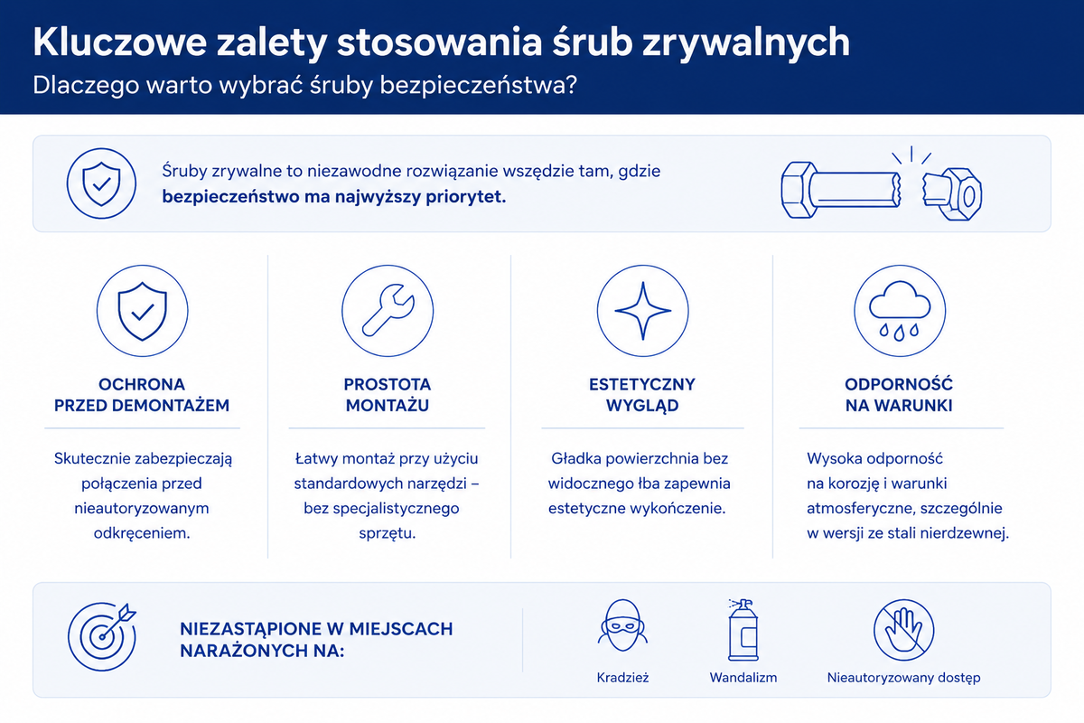 Zalety stosowania śrub zrywalnych