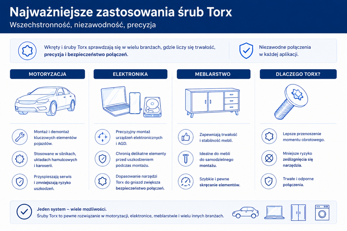 Zastosowania śrub Torx