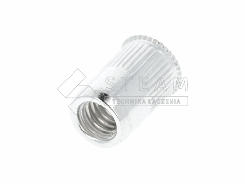 Nitonakrętka otwarta – kołnierz mini stożek, radełkowane – aluminium T-FTR-Z