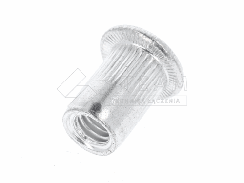 Nitonakrętka otwarta – kołnierz płaski, radełkowane – aluminium T-FTT-Z