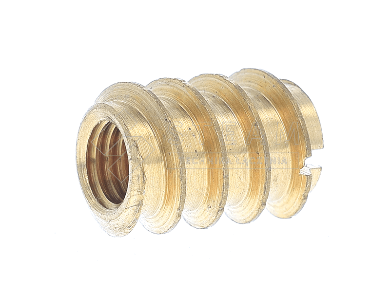 Wkładka gwintowana samogwintująca ze szczeliną nacinającą - mosiądz - seria Inbel - obrazek 2