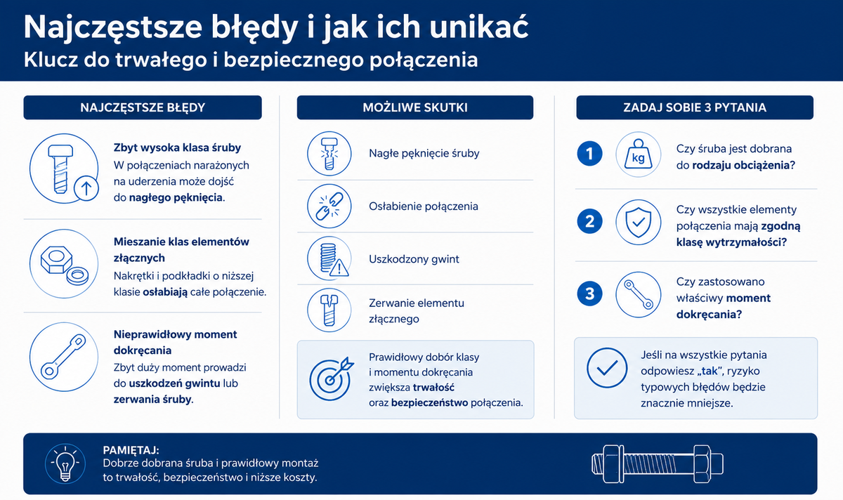 Błędy przy doborze śrub