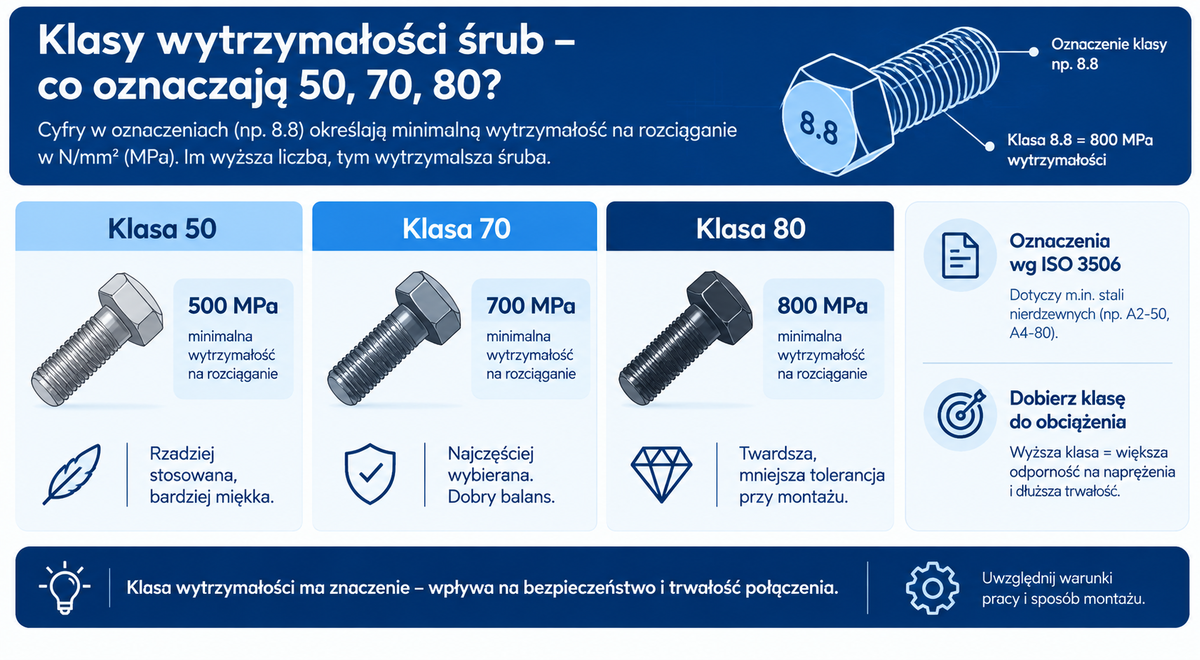Klasy wytrzymałości śrub