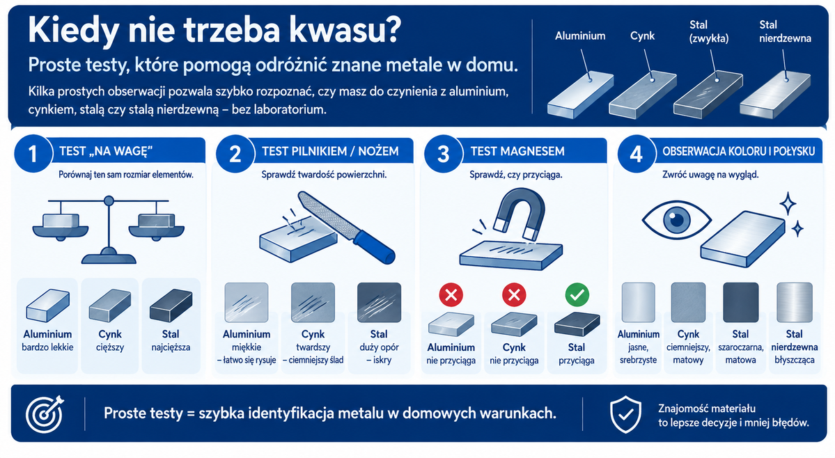 Domowe testy, które pomogą odróżnić znane metale 
