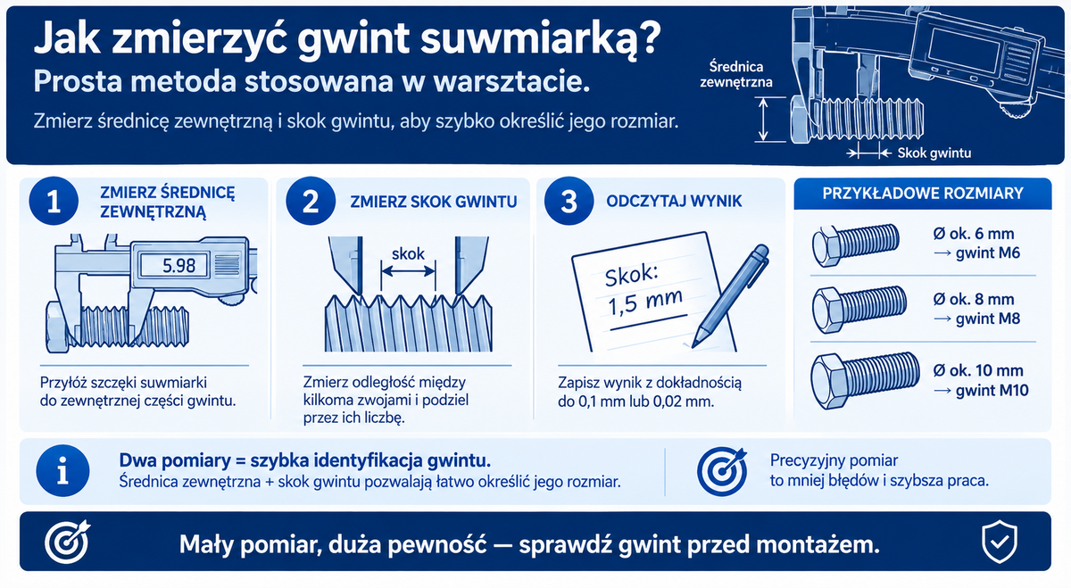 Jak zmierzyć gwint suwmiarką? 