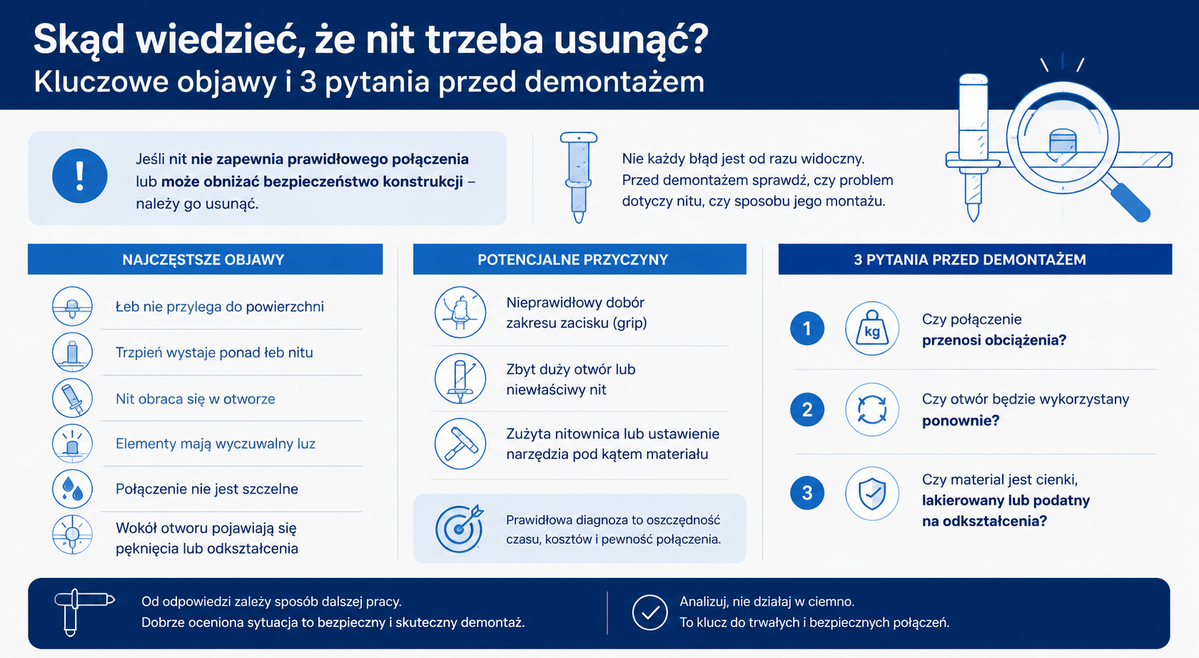 Skąd wiedzieć, że nit trzeba usunąć?